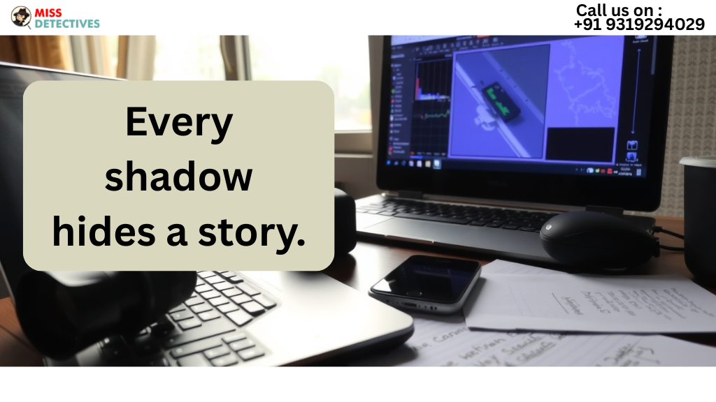 Private investigator in Delhi working on surveillance investigation using digital tools in India.