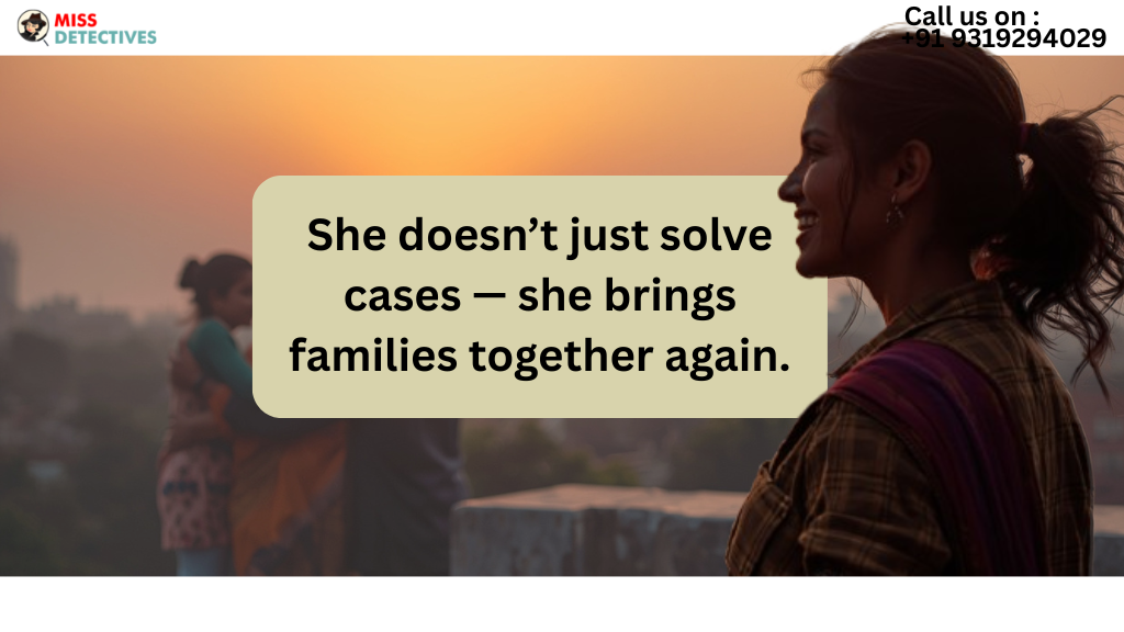 Female detective helps family reunite after missing person investigation in Mumbai.