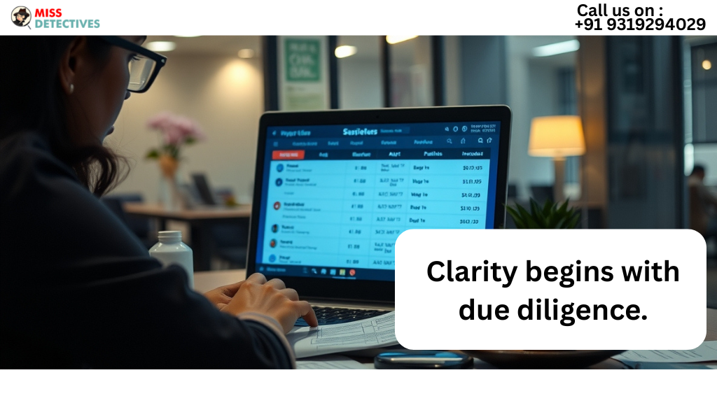 Business due diligence agency in Bangalore performing financial due diligence investigation, reviewing revenue and hidden liabilities, best due diligence agency in Bangalore, legal due diligence services in Bangalore, vendor due diligence services in Bangalore.