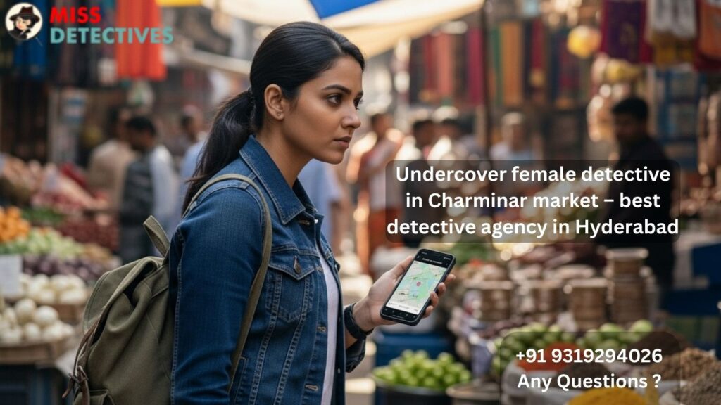 Undercover female detective in Charminar market – best detective agency in Hyderabad