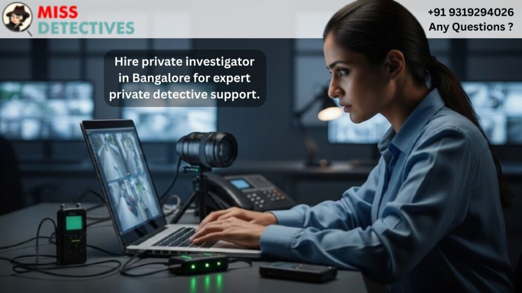 Hire private investigator in Bangalore conducting high-tech surveillance analysis