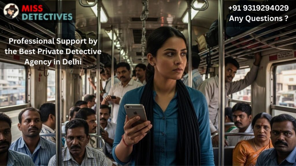 Indian detective reviewing case files at the Best private detective agency in Delhi