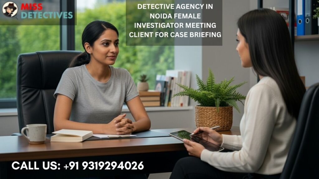Detective agency in Noida female expert performing digital forensic analysis.