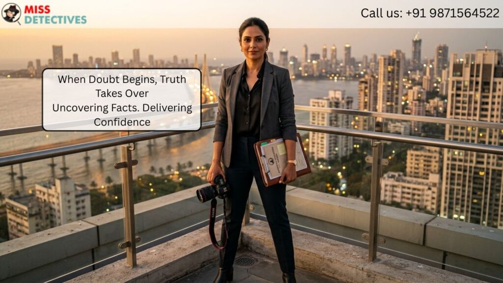 A skilled private detective in Mumbai discreetly conducting a matrimonial investigation to verify important details before marriage. As a Top private investigator in Mumbai, we help clients gain clarity through reliable and confidential investigations.